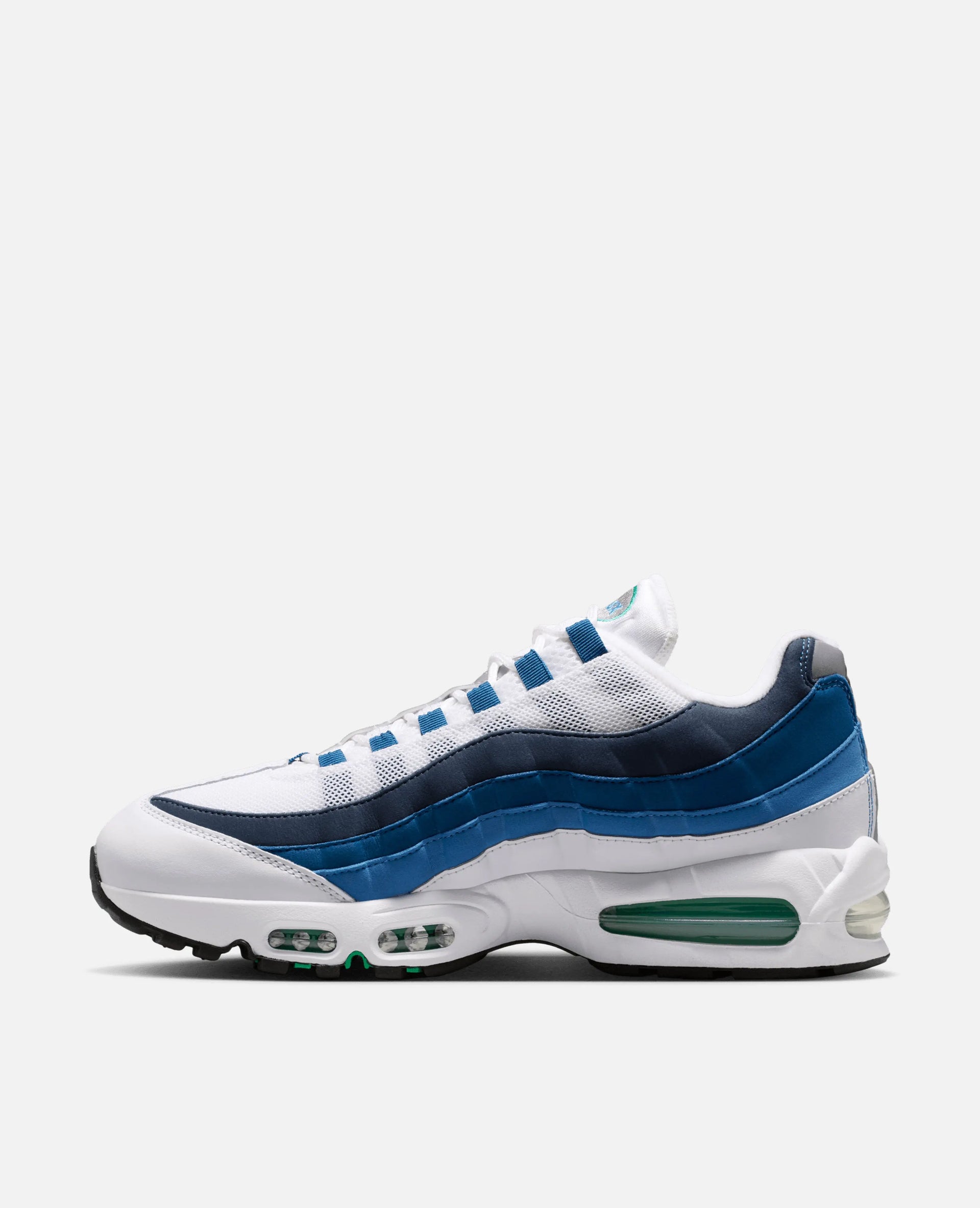 Nike Air Max 95 Big Bubble (White/Emerald Green-Lake Blue-French Blue-Obsidian-Black) Nike