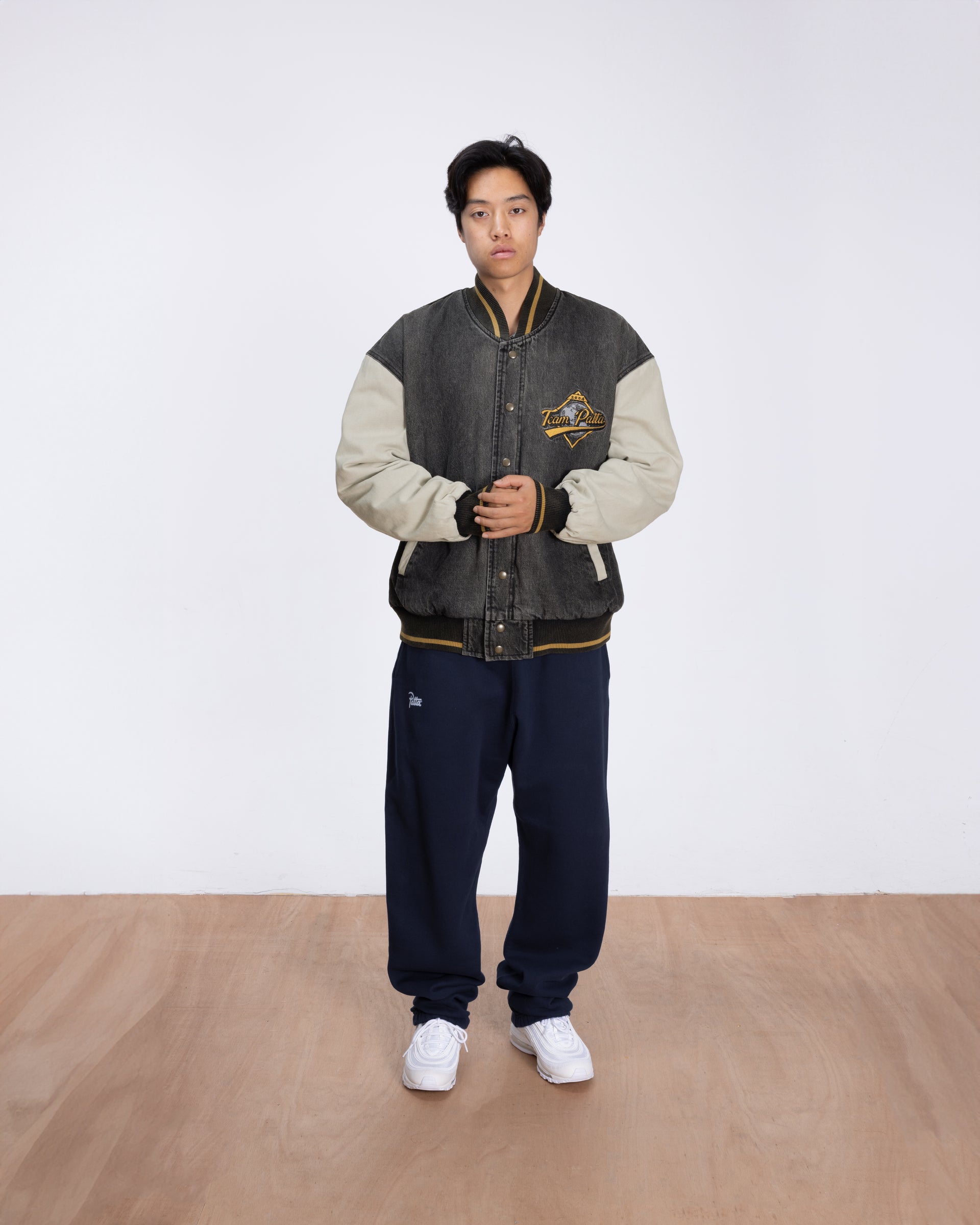 Patta Homerun Denim Varsity Jacket (Black)