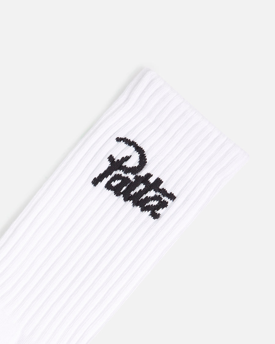 Patta Script Logo Sport Socks (2-Pack) (White)