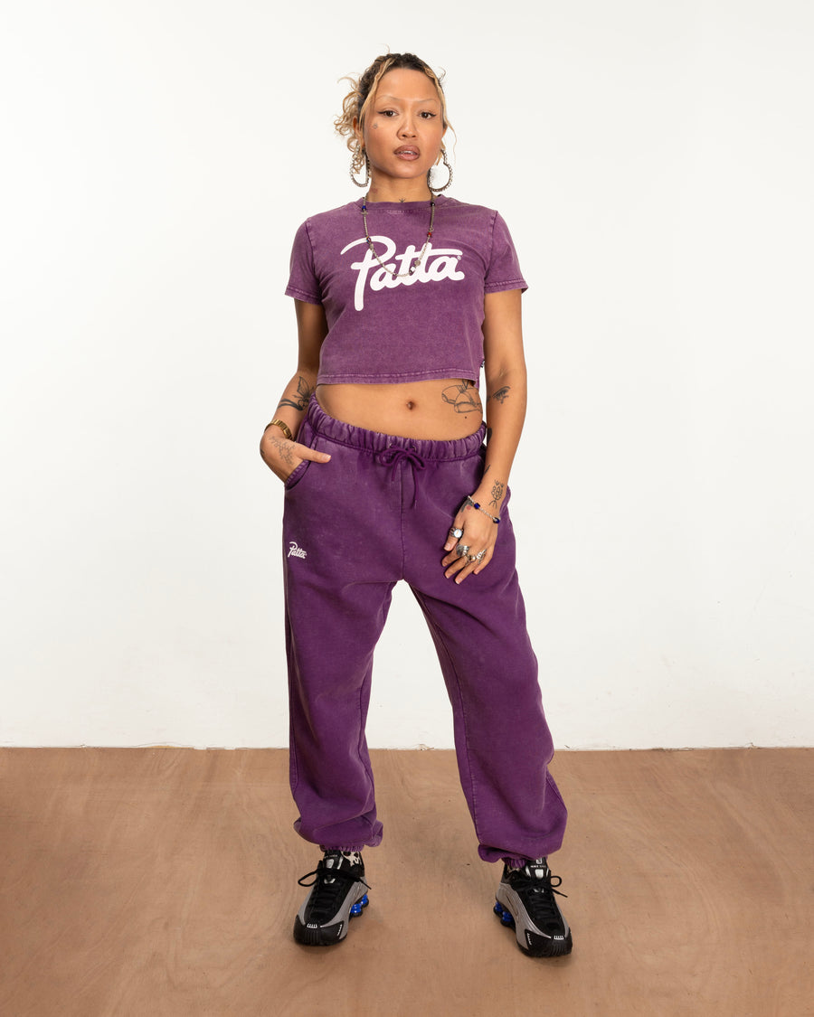 Patta Femme Acid Wash Baby T-Shirt (Dark Purple )