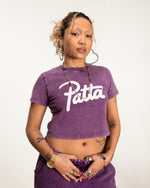 Patta Femme Acid Wash Baby T-Shirt (Dark Purple )