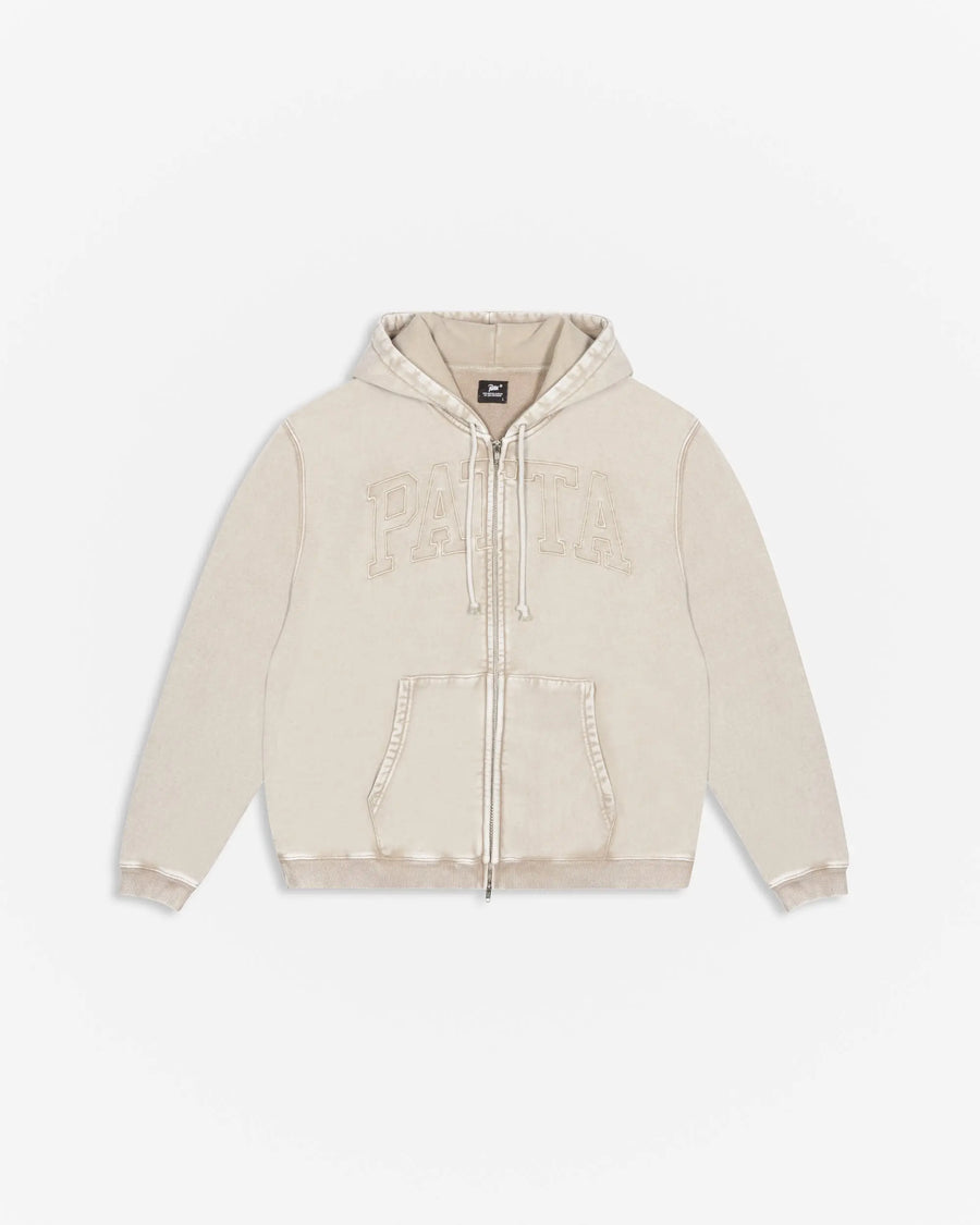 Patta Loopback Logo Zip Hooded Sweater (Irish Cream) Patta