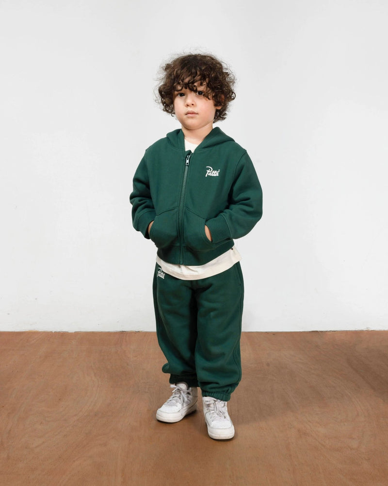 Patta Kids Zip - Up Hooded Sweater (Bistro Green) - Patta