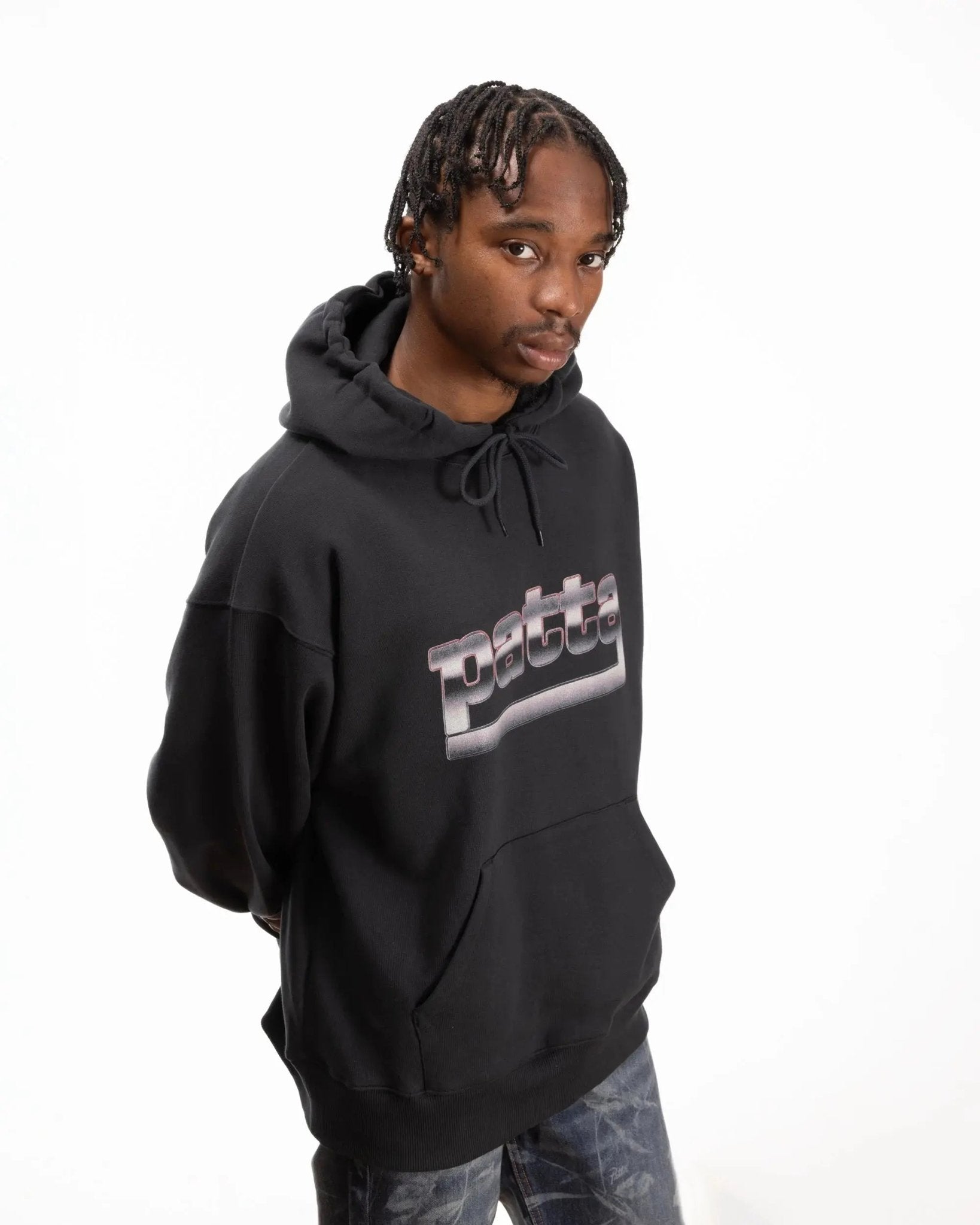 Patta Metal Boxy Hooded Sweater (Moonless Night) - Patta